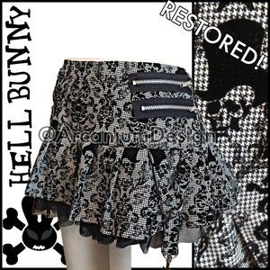 ❌SOLD Hell Bunny Irene Skull Tophat Gothic Dark Academia skirt Mall Goth Punk